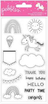 ! Pebbles Live Life Happy Clear Stamps - Einhorn !